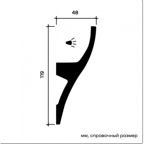 1.50.229 Карниз для скрытого освещения Европласт