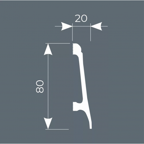 Плинтус PX018, 80Х20 Cosca