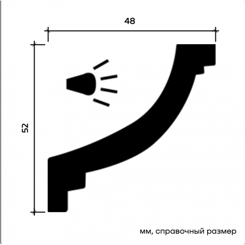 1.50.215 Карниз для скрытого освещения Европласт