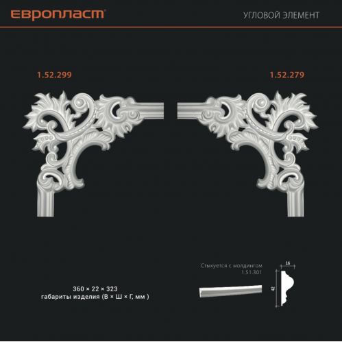 Угловой элемент Европласт 1.52.299