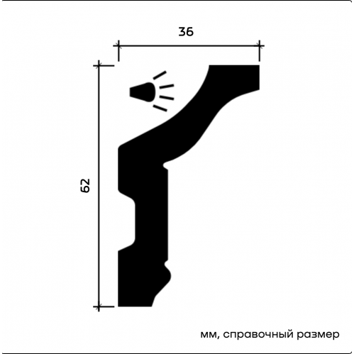 1.50.174 Карниз для скрытого освещения Европласт