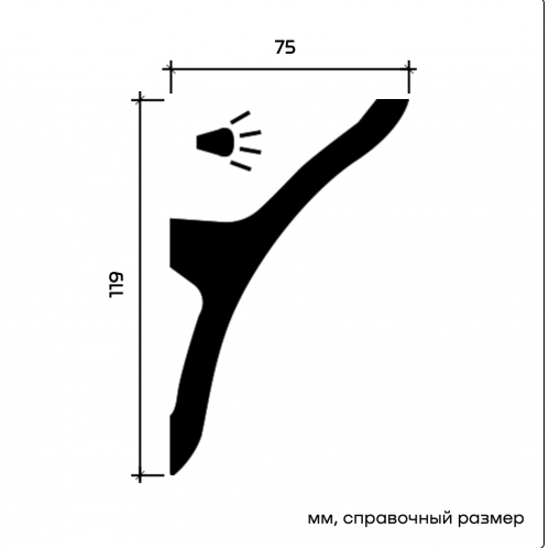 1.50.623 Карниз для скрытого освещения Европласт