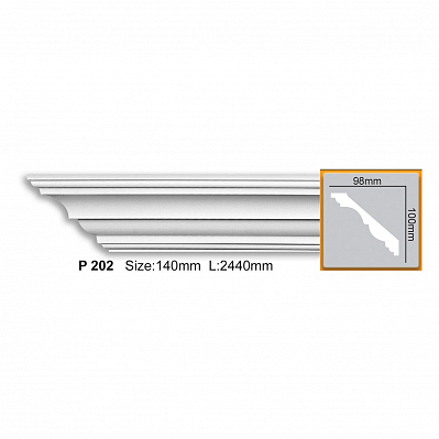 Карниз с гладким профилем P202 (2,00 м)