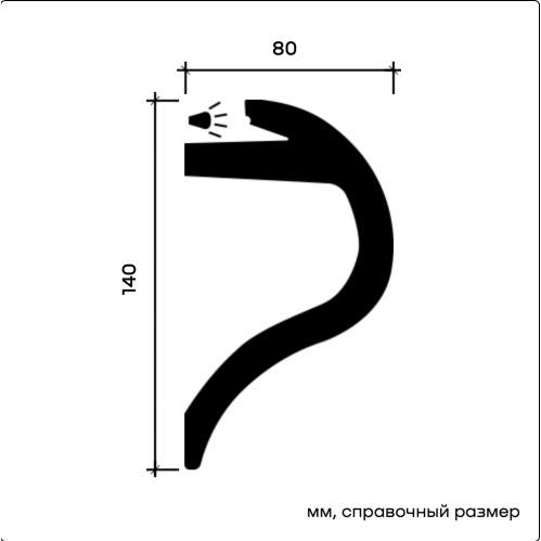 1.50.228 Карниз для скрытого освещения Европласт