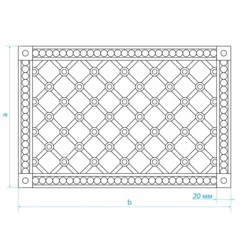 Решетка вентиляционная В-7, размер: 250x4605м