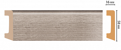 Плинтус Decomaster D234-77ДМ (58*16*2400мм)
