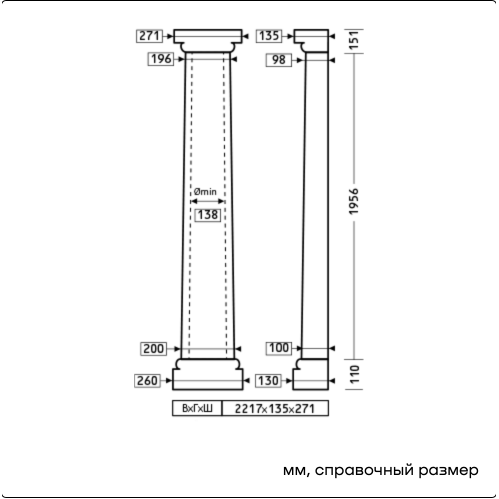 Полуколонна 1.15.005+1.16.050 +1.17.500 (1.10.104) Европласт
