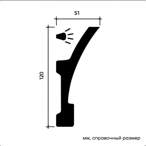 1.50.621 Карниз для скрытого освещения Европласт